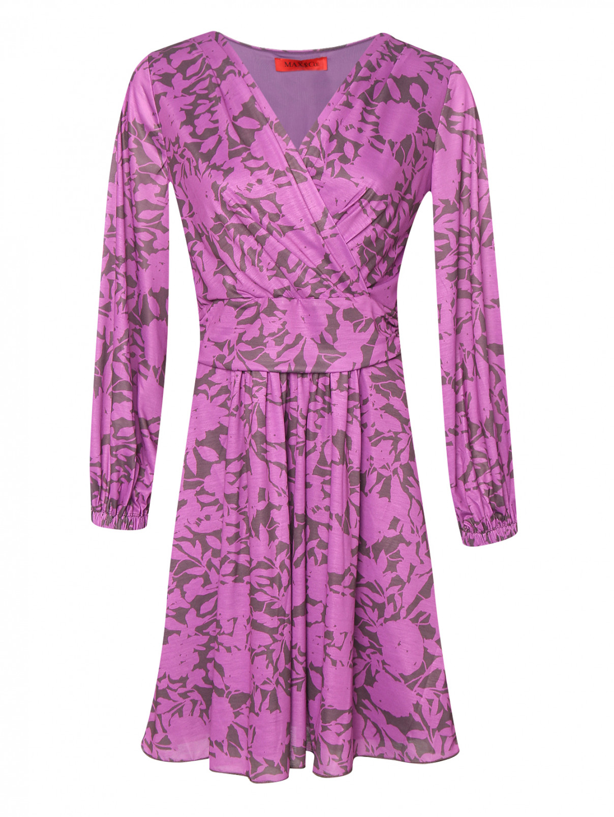 Трикотажное платье с узором Max&Co  –  Общий вид  – Цвет:  Фиолетовый