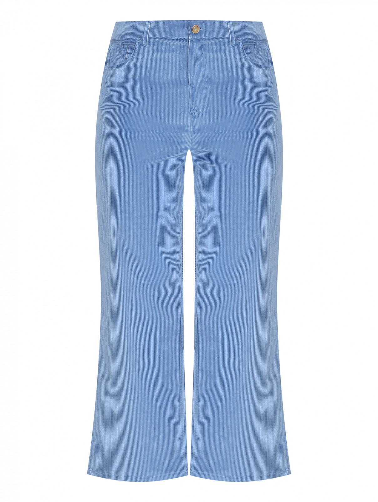 Вельветовые брюки из смешанного хлопка Marina Rinaldi  –  Общий вид  – Цвет:  Синий