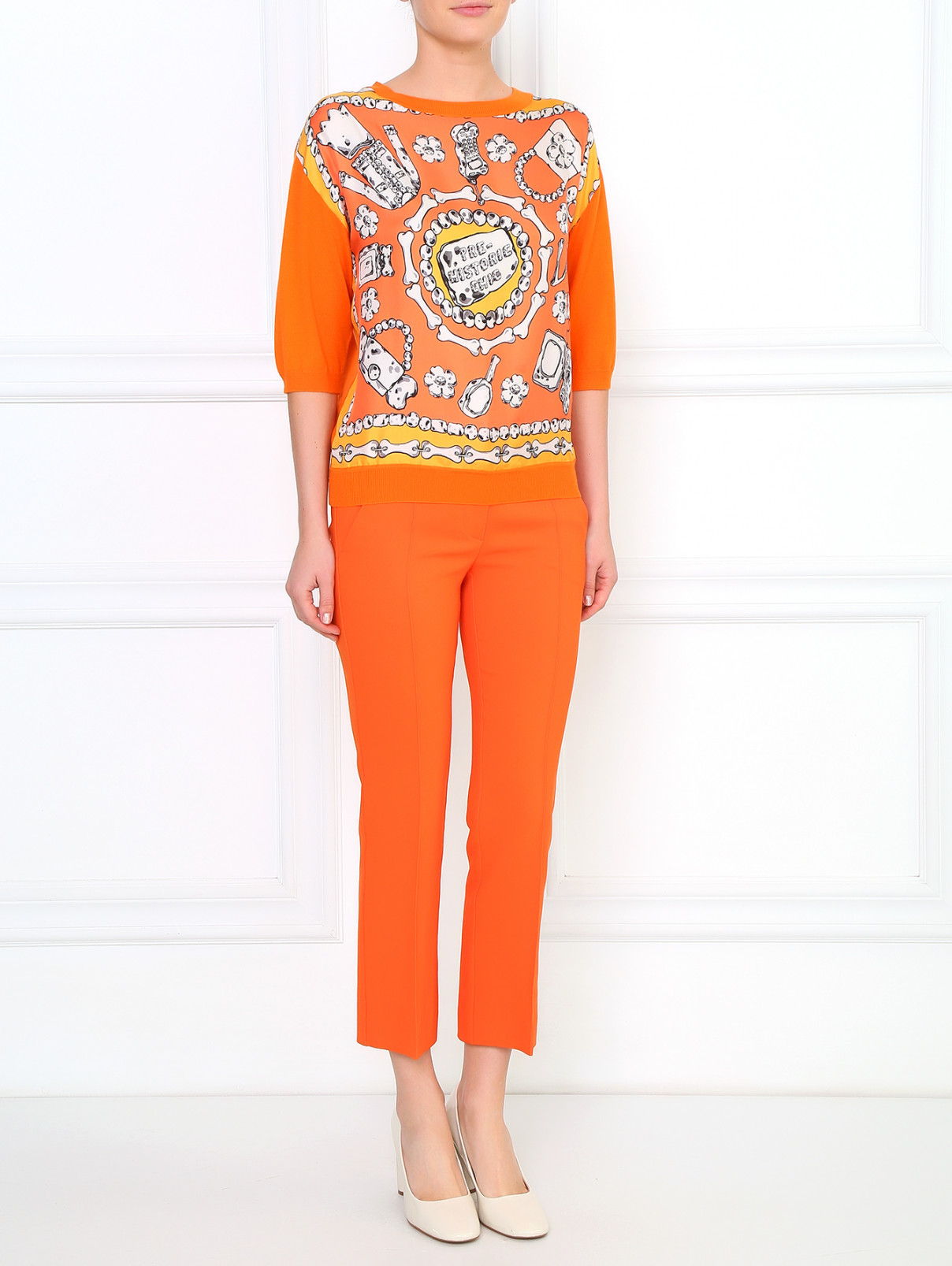 Узкие брюки с боковыми карманами Sportmax  –  Модель Общий вид  – Цвет:  Оранжевый