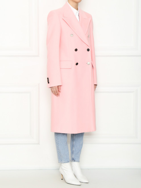 Двубортное пальто из хлопка Calvin Klein 205W39NYC - МодельВерхНиз
