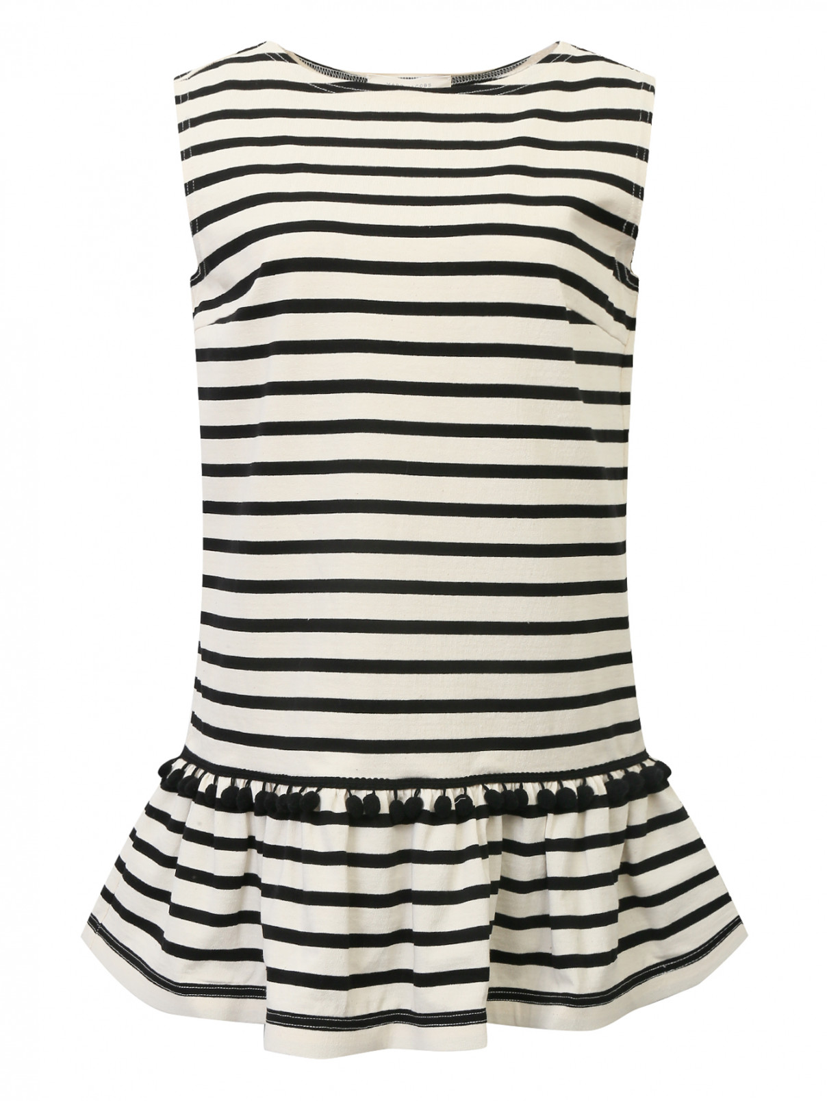 Платье из хлопка с узором "полоска" Marc Jacobs  –  Общий вид  – Цвет:  Белый