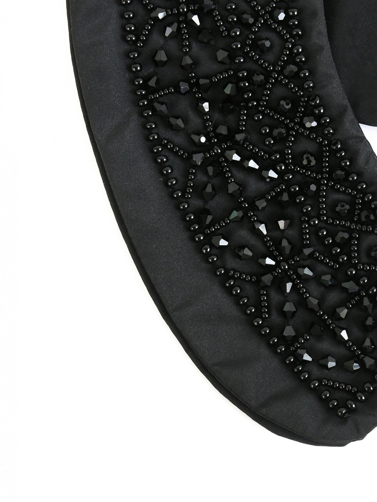 Воротник из текстиля декорированный вышивкой S Max Mara  –  Деталь  – Цвет:  Черный