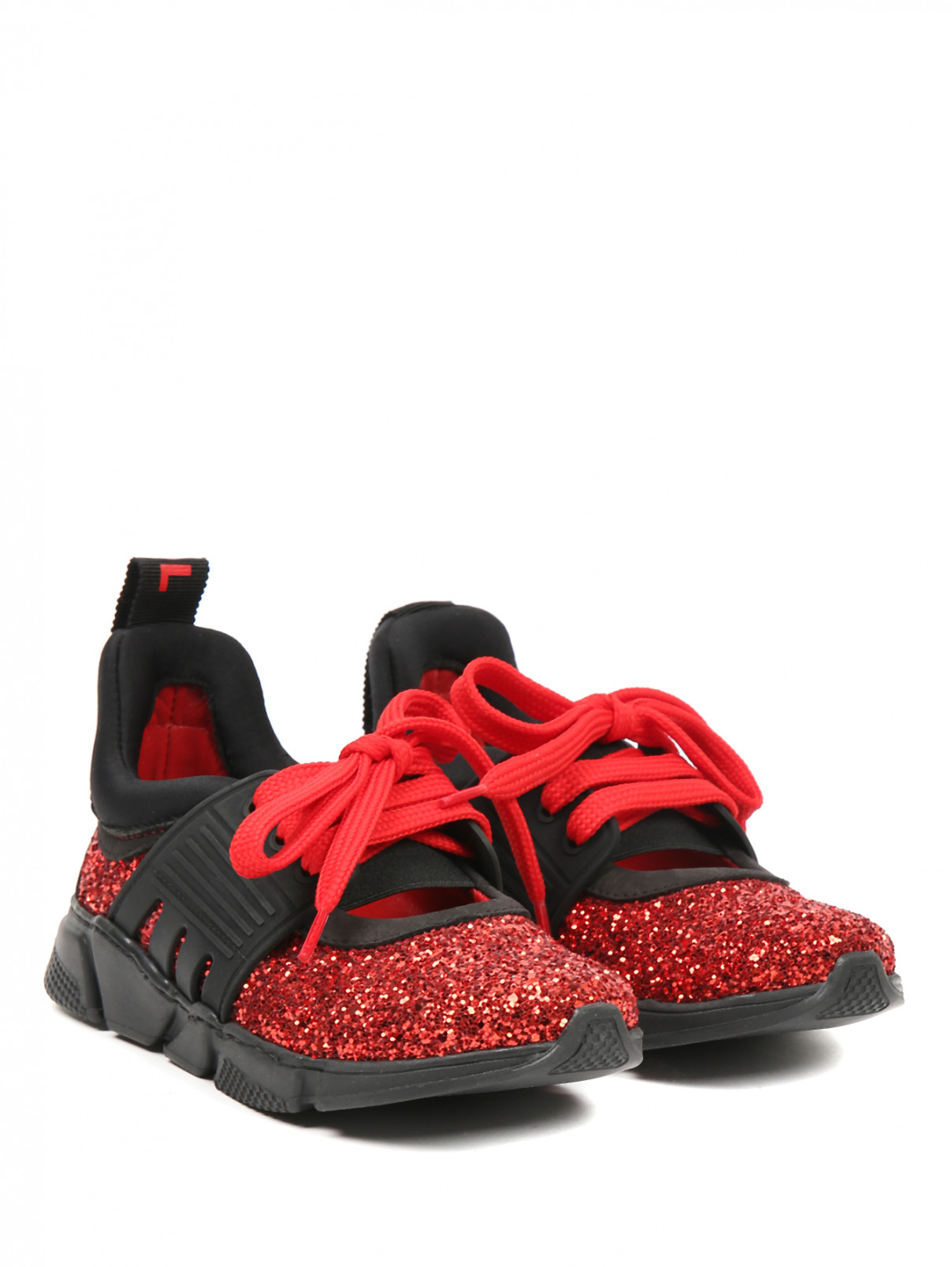 Кроссовки с контрастной встакой MiMiSol  –  Общий вид  – Цвет:  Красный