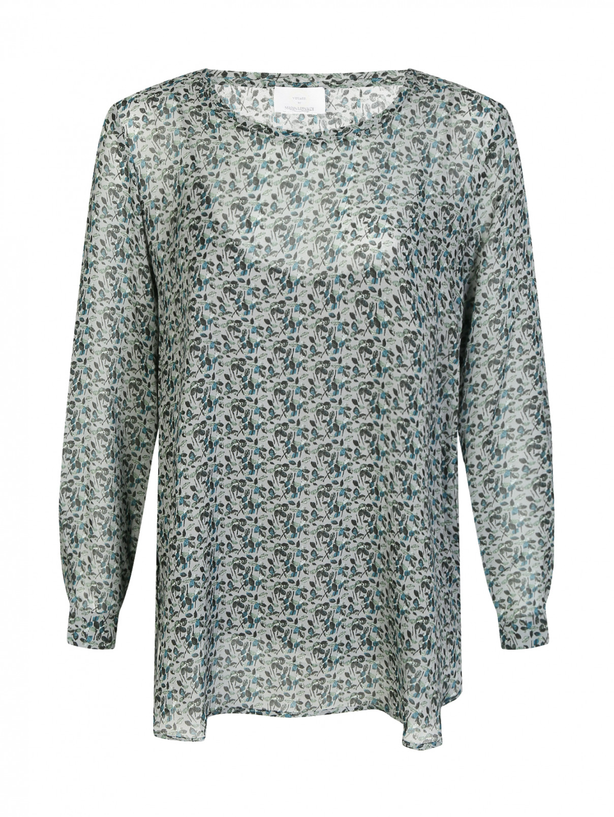 Полупрозрачная блуза с узором Marina Rinaldi  –  Общий вид  – Цвет:  Узор