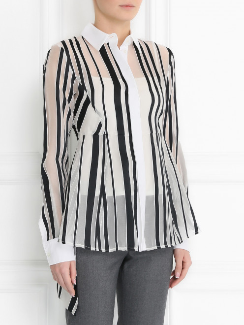 Удлиненная блуза с узором "полоска" Sportmax - Модель Верх-Низ
