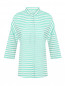 Рубашка из хлопка и льна с узором полоска Marina Rinaldi  –  Общий вид