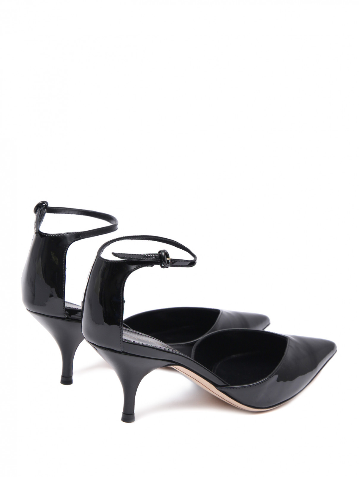 Туфли из лакированной кожи на среднем каблуке Nina Ricci  –  Обтравка2  – Цвет:  Черный