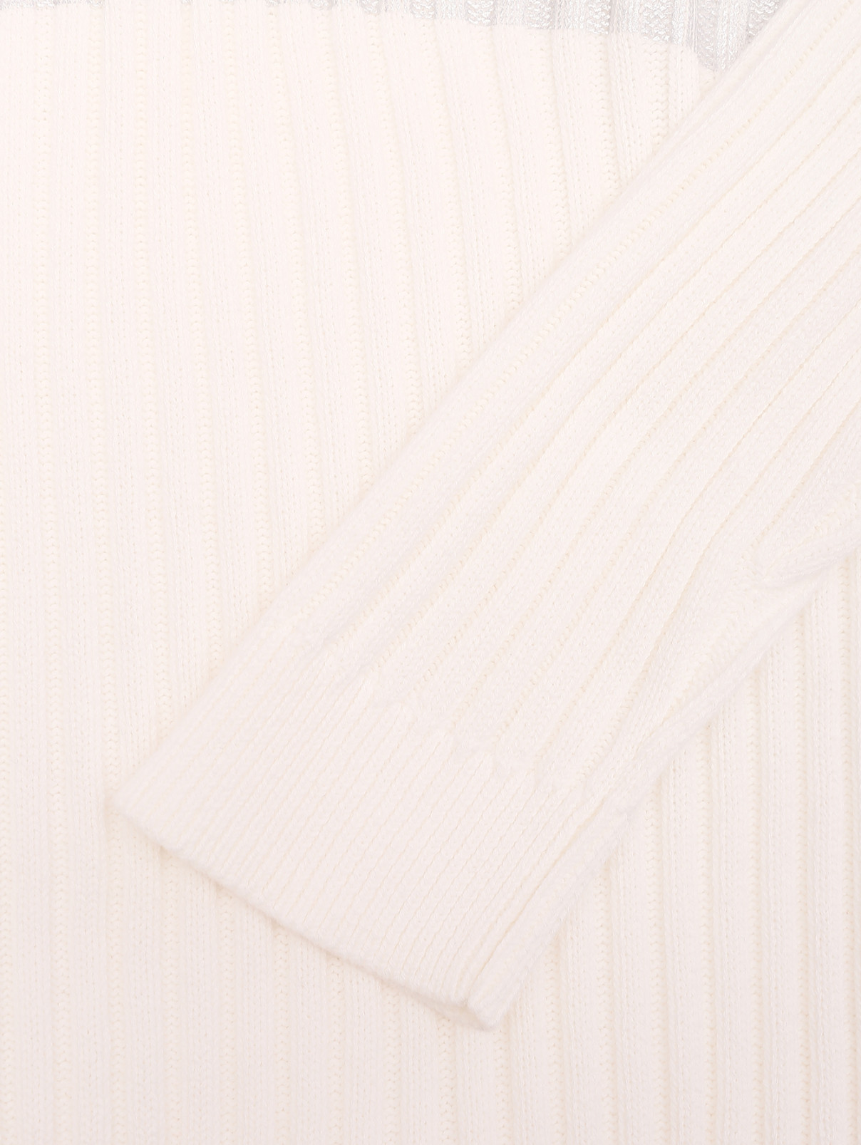 Джемпер из хлопка с круглым вырезом Marina Rinaldi  –  Деталь  – Цвет:  Белый