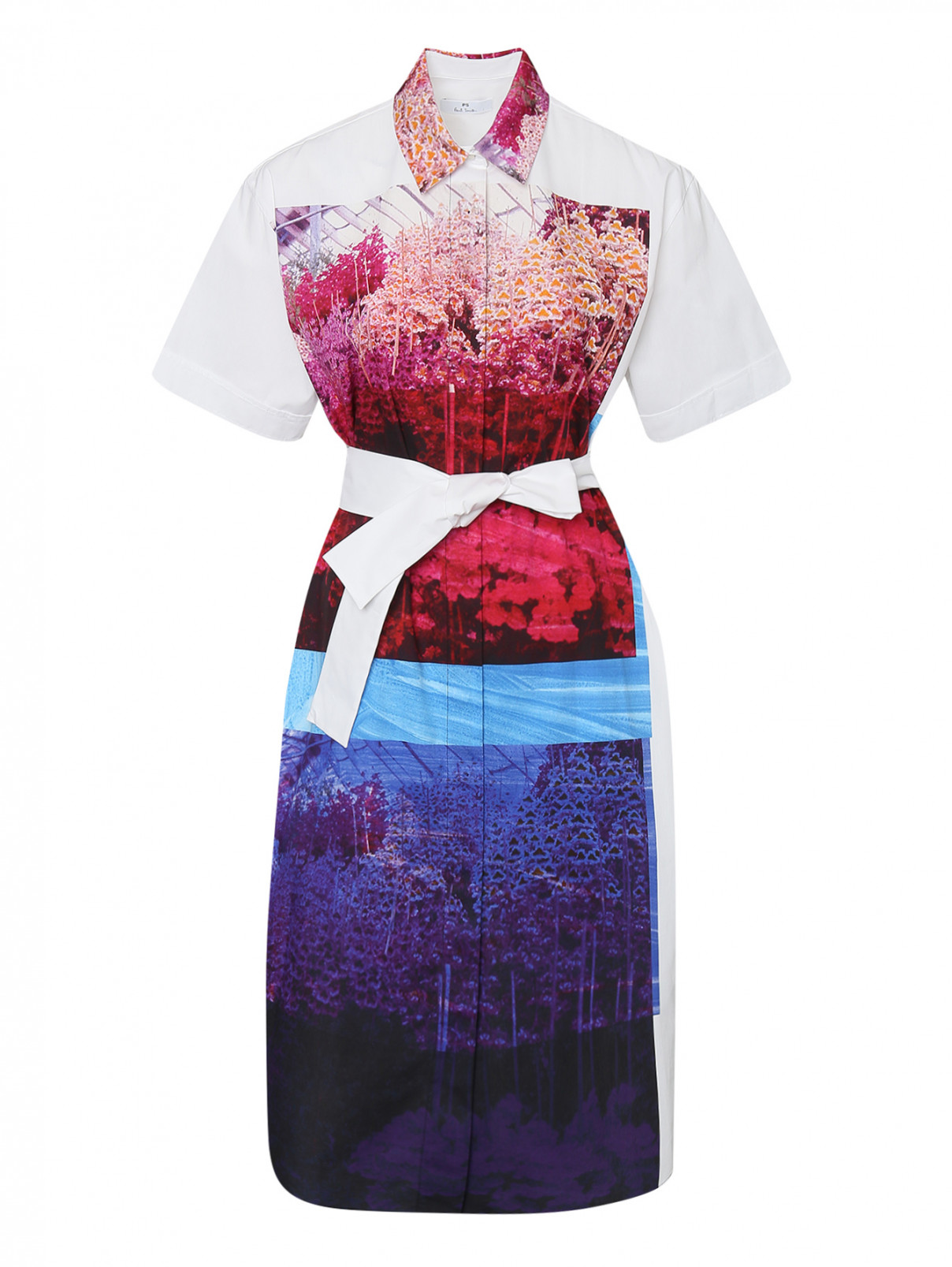 Платье-рубашка из хлопка с узором Paul Smith  –  Общий вид  – Цвет:  Узор