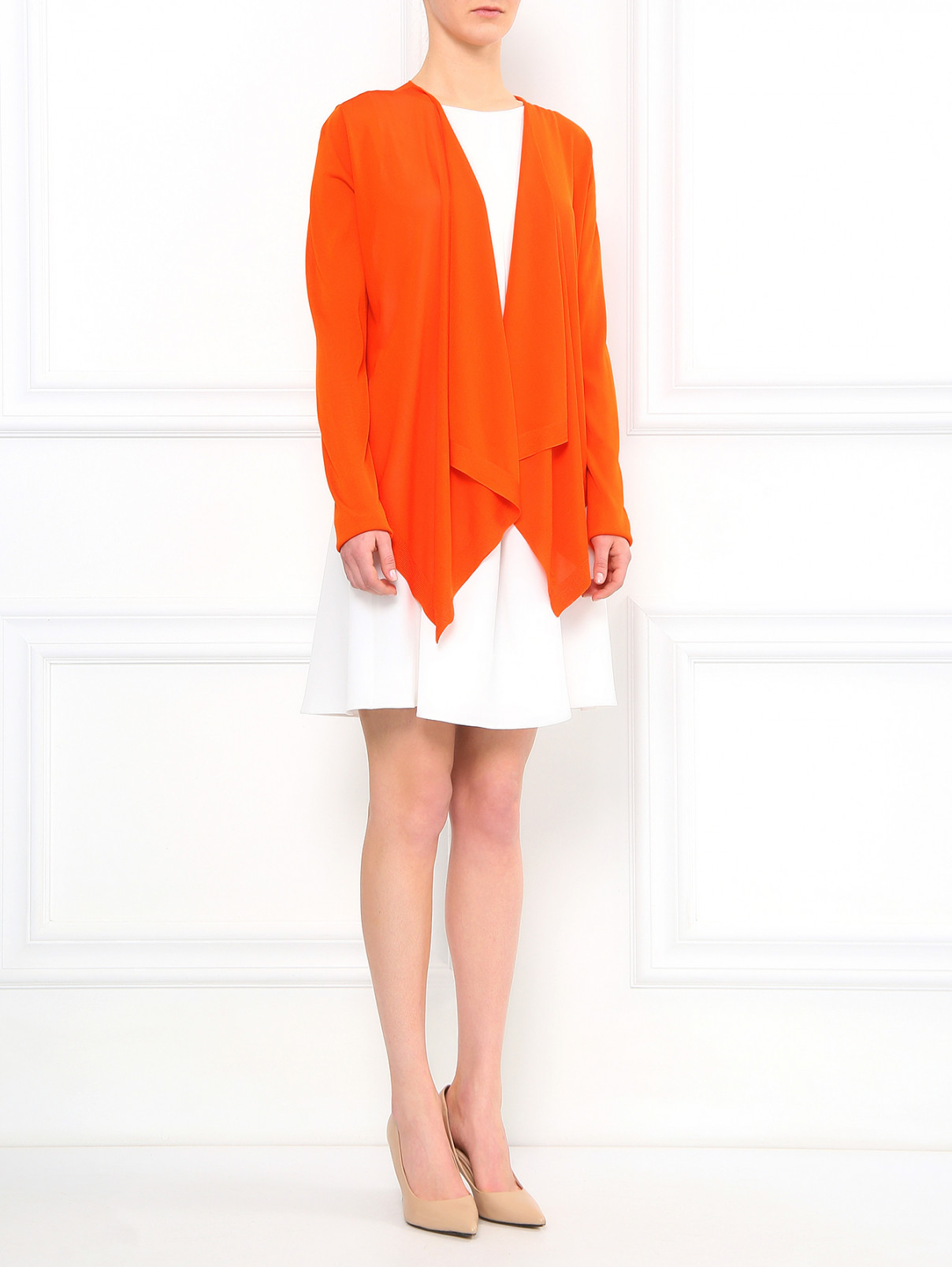 Кардиган из шелка свободного кроя Barbara Bui  –  Модель Общий вид  – Цвет:  Оранжевый