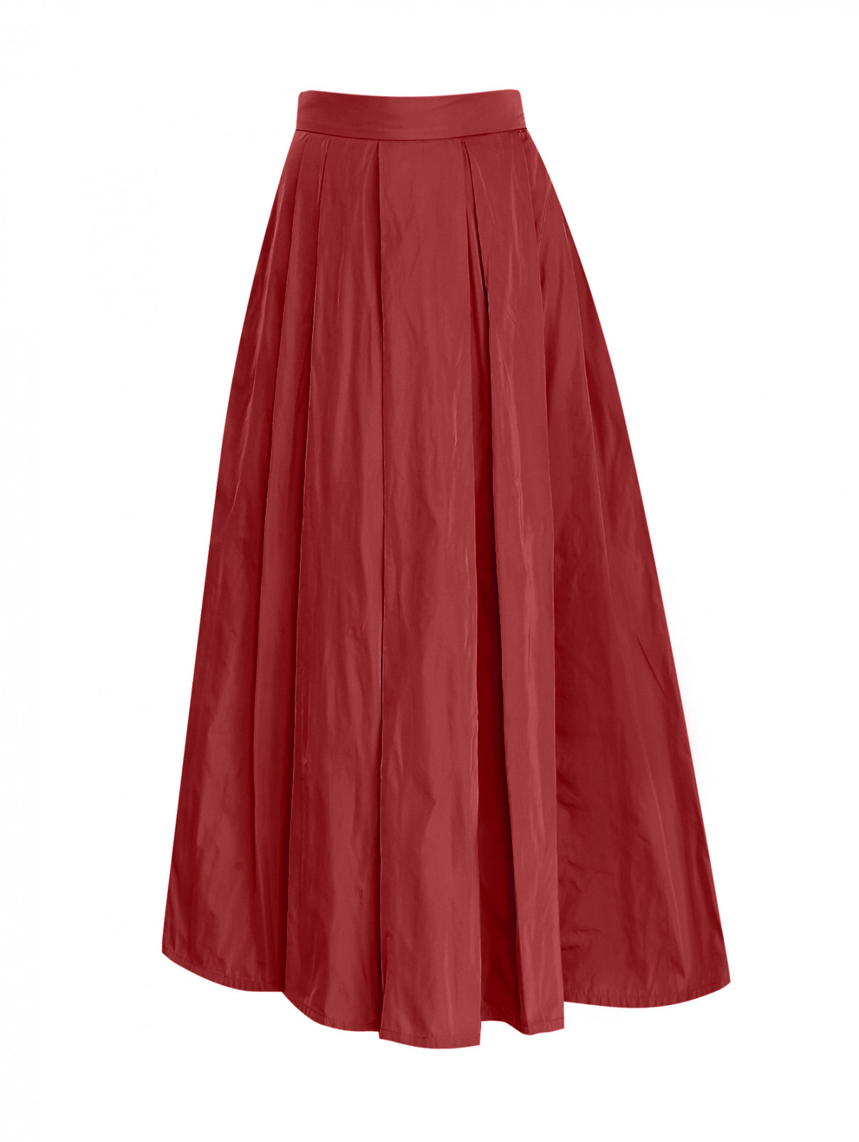 Юбка-миди расклешенного кроя с карманами Max Mara  –  Общий вид  – Цвет:  Красный