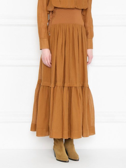 Юбка из льна свободного кроя Alberta Ferretti - МодельВерхНиз
