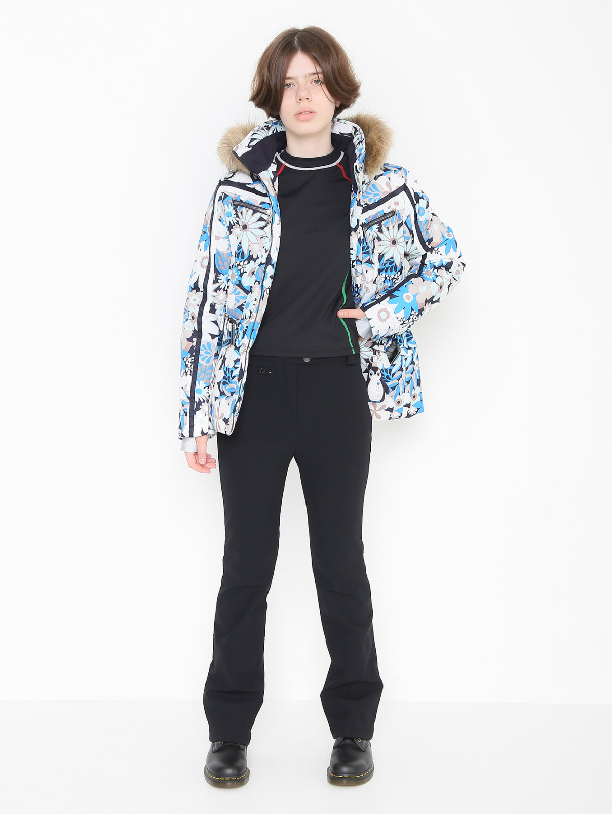 Куртка с цветочным узором Poivre Blanc  –  МодельОбщийВид  – Цвет:  Узор