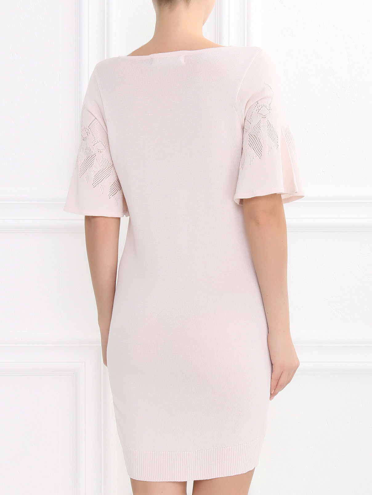 Платье-мини из трикотажа Cacharel  –  Модель Верх-Низ1  – Цвет:  Розовый