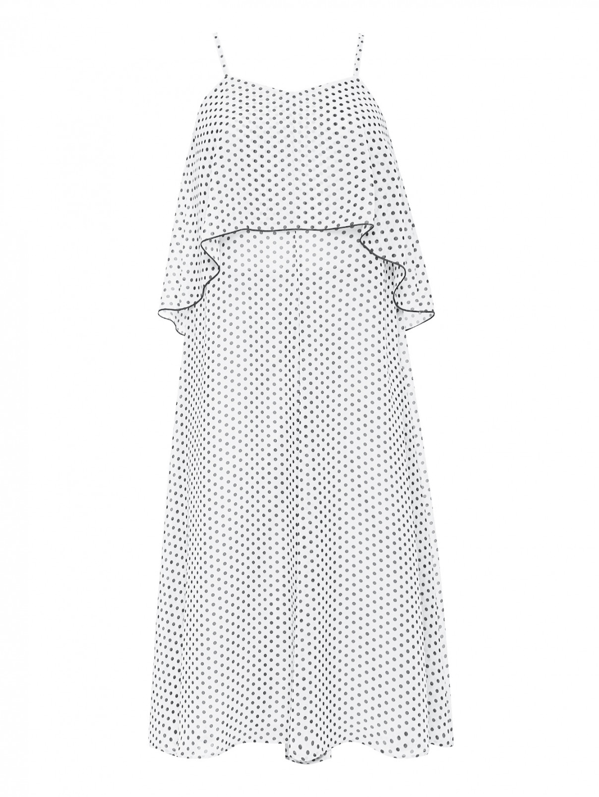 Полупрозрачное платье на бретелях I'M Isola Marras  –  Общий вид  – Цвет:  Белый