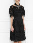 Платье из смешанного шелка с узором Alberta Ferretti  –  Модель Верх-Низ