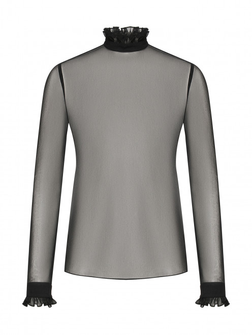 Полупрозрачная блуза со сборками - Общий вид