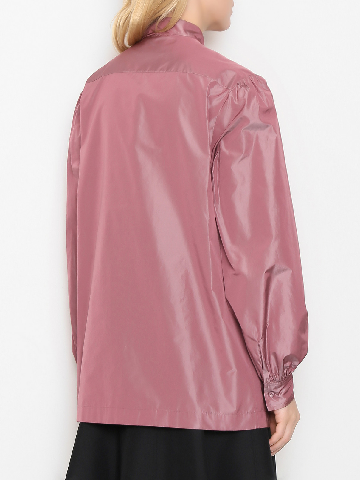 Однотонная блуза с бантом Alberta Ferretti  –  МодельВерхНиз1  – Цвет:  Розовый