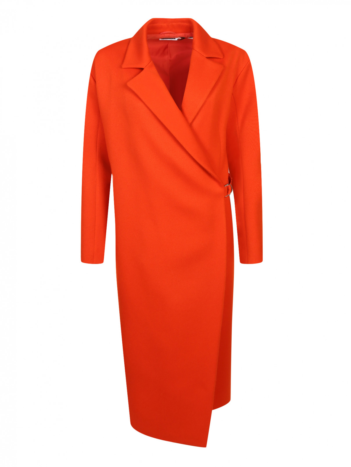 Удлиненное пальто из шерсти Jil Sander  –  Общий вид  – Цвет:  Оранжевый