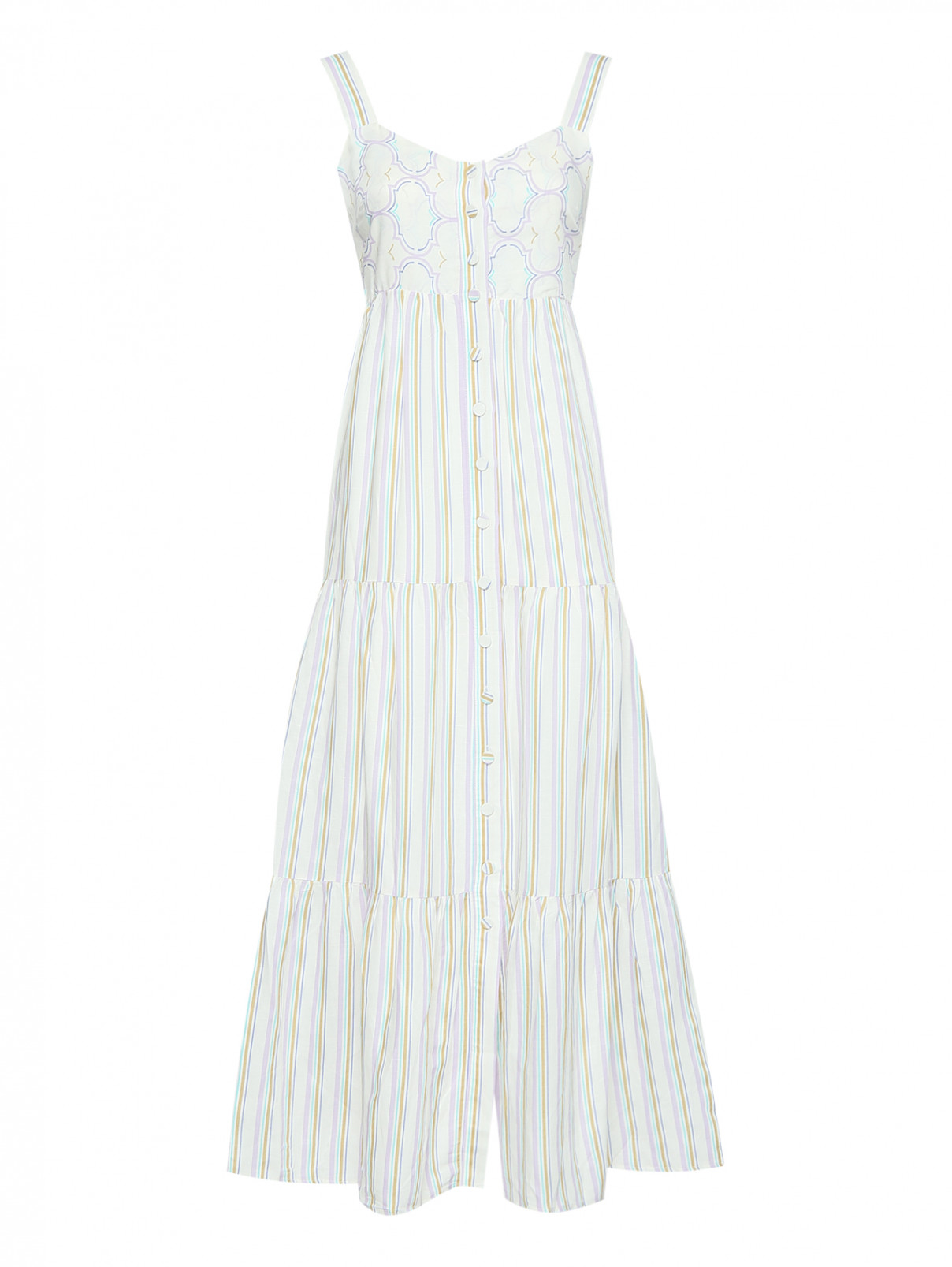 Платье-макси с узором и вырезом на спине Suncoo  –  Общий вид  – Цвет:  Узор