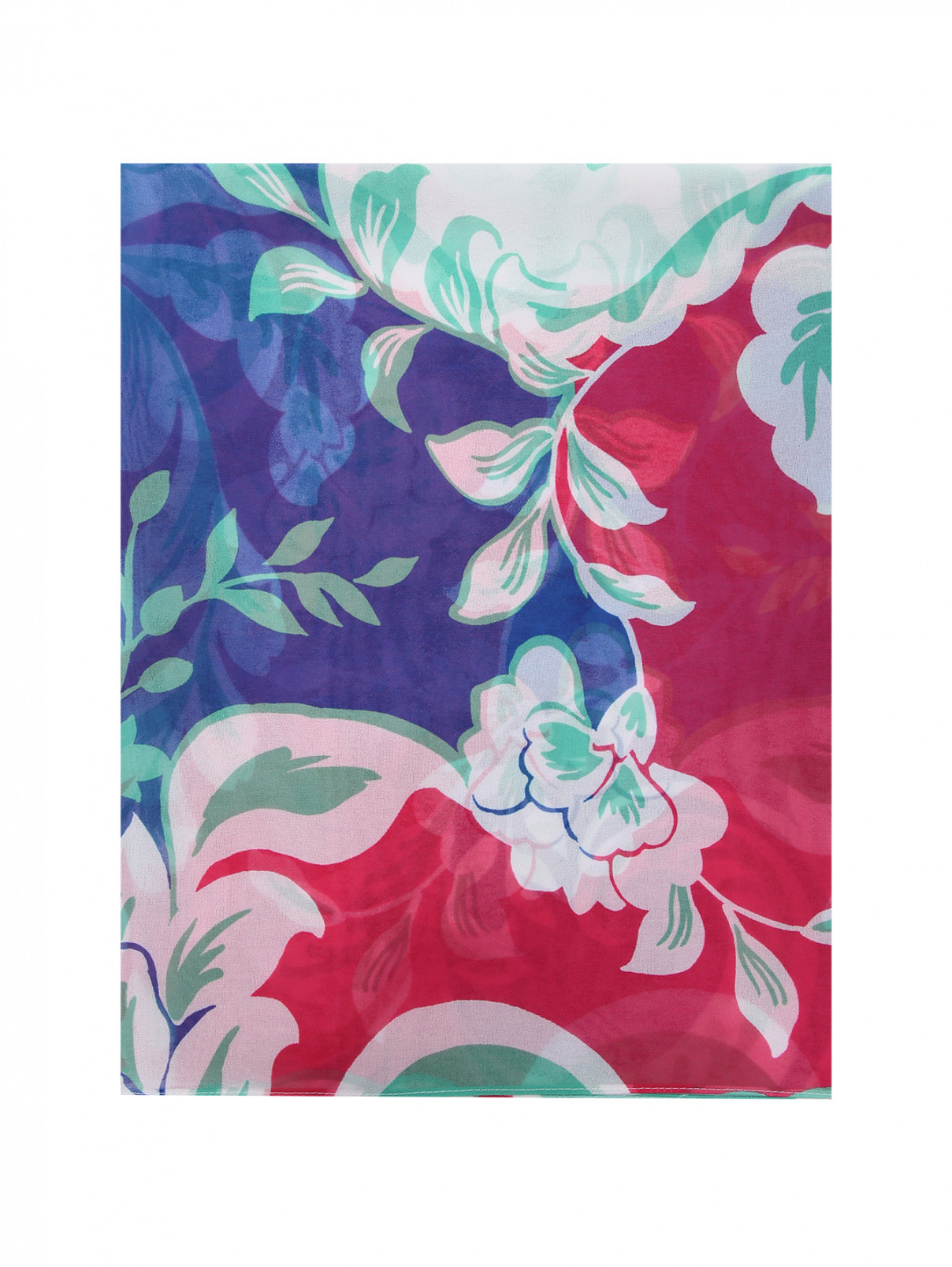 Шарф с крупным цветочным узором Marina Rinaldi  –  Общий вид  – Цвет:  Узор