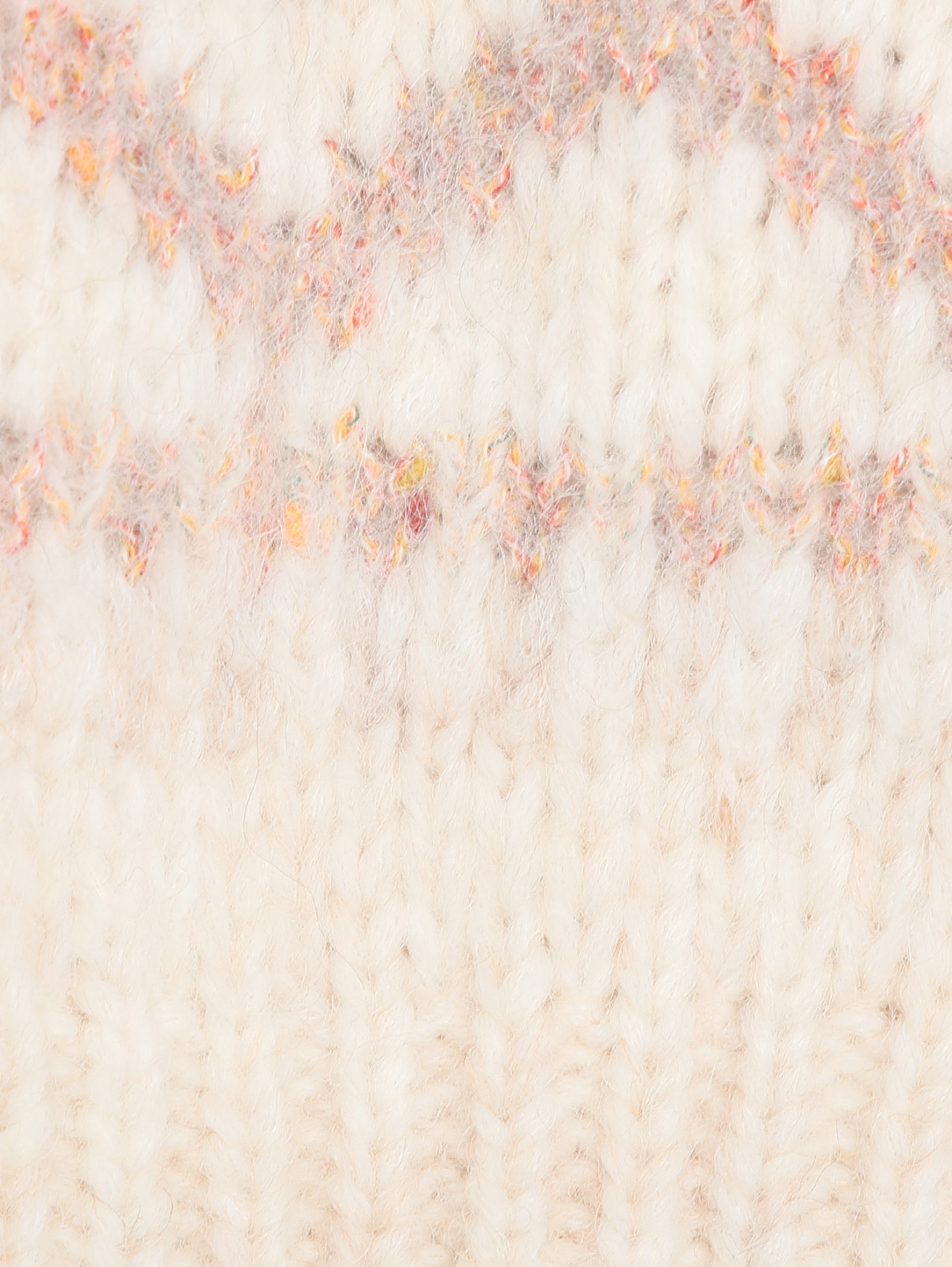 Свитер из смешанной шерсти с узором Ermanno Scervino  –  Деталь1  – Цвет:  Бежевый