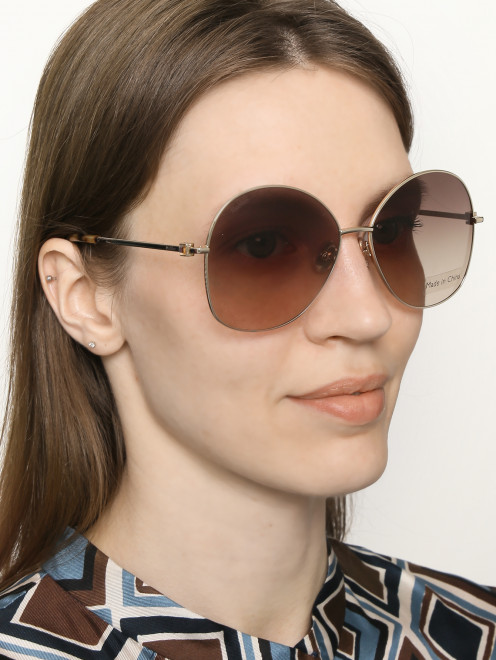 Солнцезащитные очки в оправе из металла  Max Mara - МодельОбщийВид