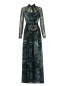 Платье-макси из шелка с узором Alberta Ferretti  –  Общий вид