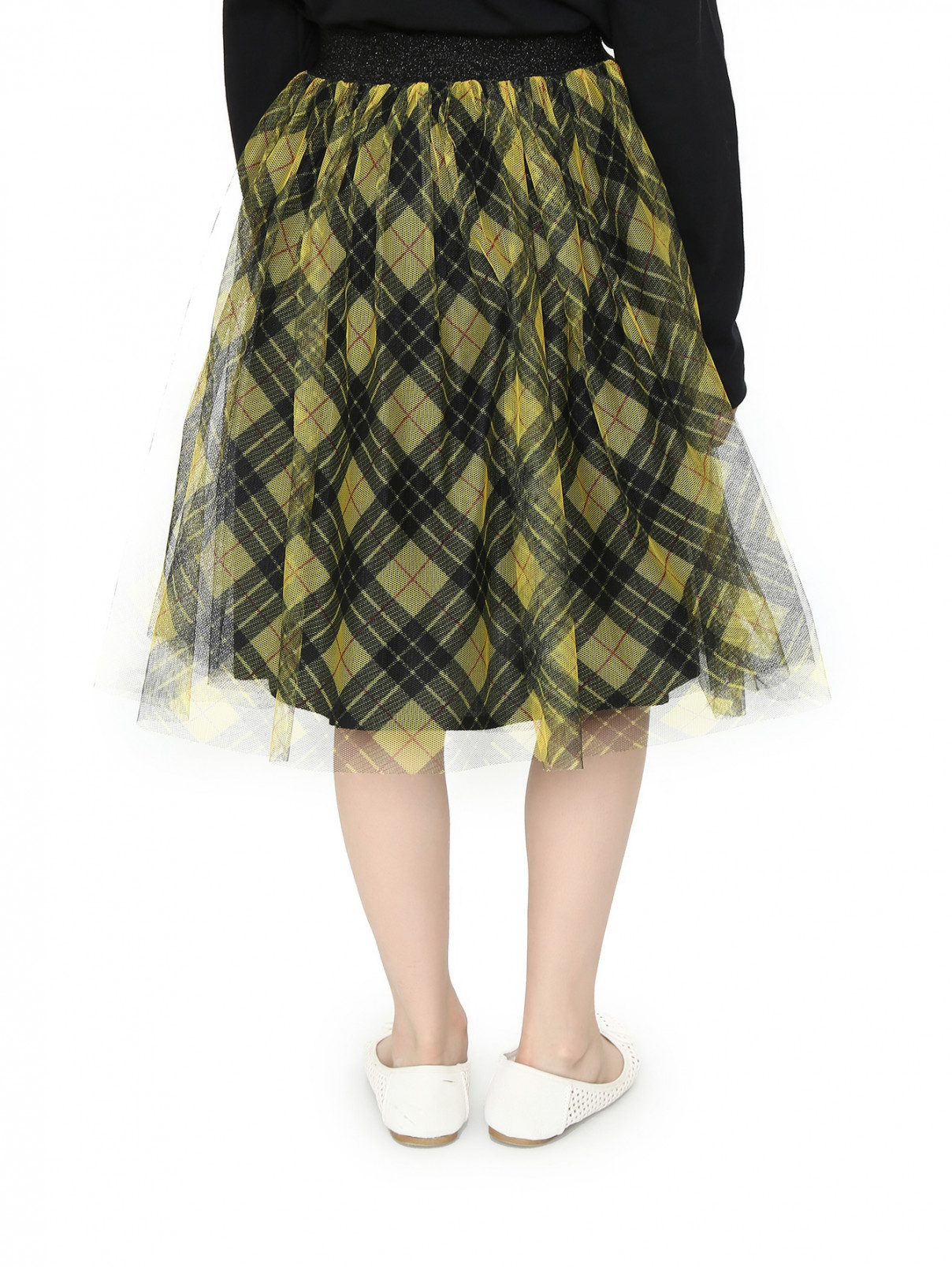 Пышная юбка из хлопка с узором "клетка" Gaultier Junior  –  Модель Верх-Низ1  – Цвет:  Желтый