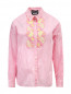 Блуза из хлопка и шелка с  аппликацией на груди Moschino Boutique  –  Общий вид