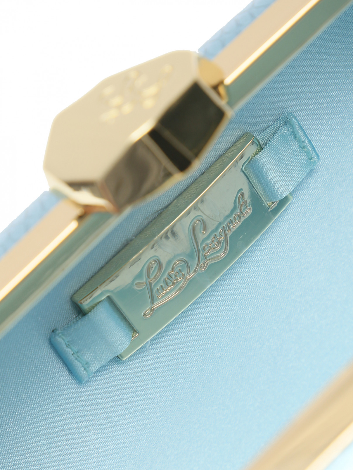 Клатч с золотой фурнитурой на цепочке Luisa Spagnoli  –  Деталь1  – Цвет:  Синий