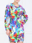 Хлопковое платье с цветочным принтом Love Moschino  –  Модель Верх-Низ