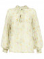 Блуза из шелка свободного кроя с цветочным узором Philosophy di Lorenzo Serafini  –  Общий вид