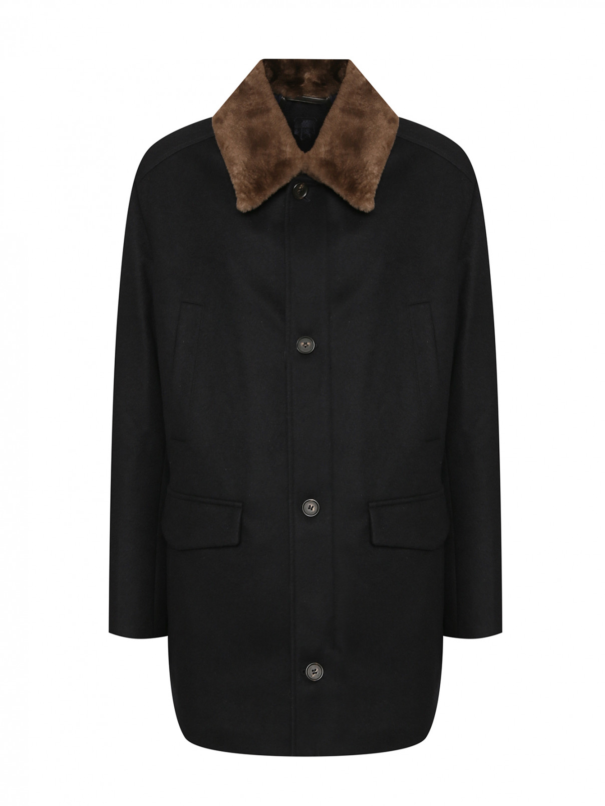 Пальто из шерсти с мехом Corneliani  –  Общий вид