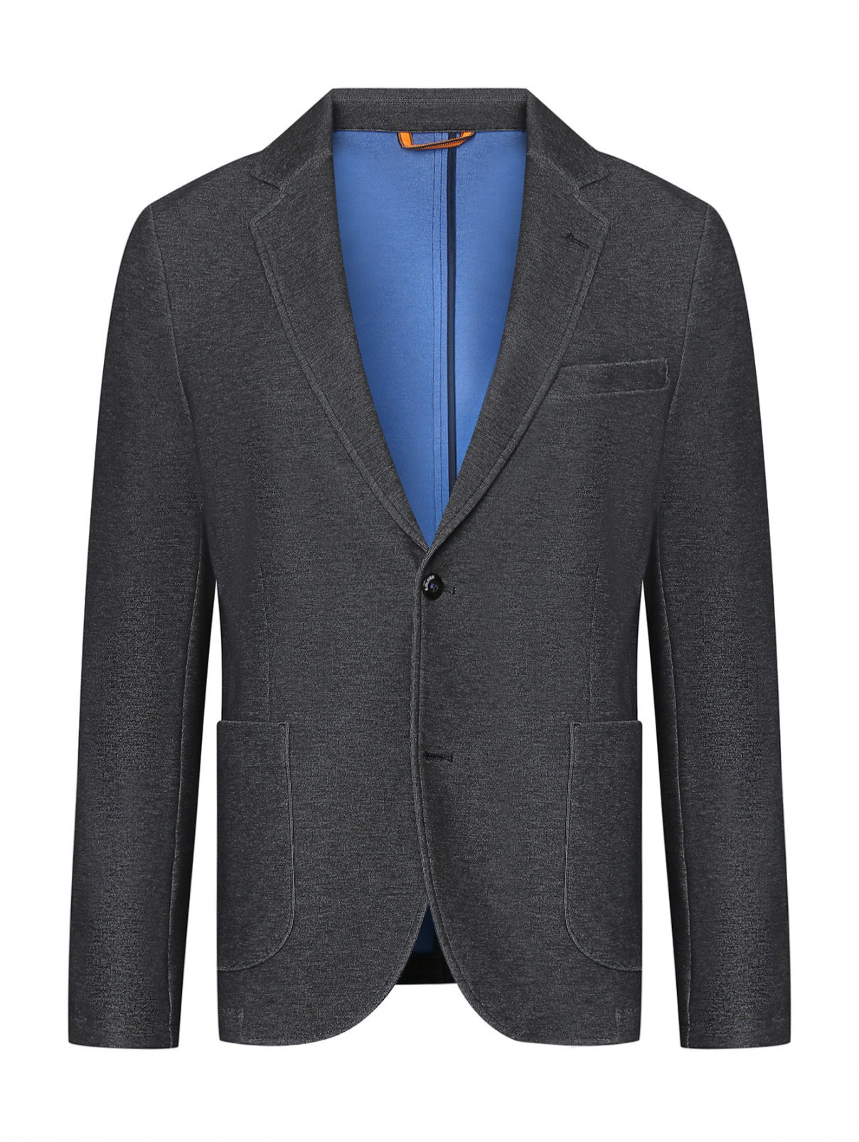 Пиджак из хлопка с накладными карманами S.Oliver  –  Общий вид  – Цвет:  Серый