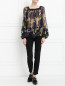 Блуза из шелка свободного кроя с цветочным узором Tara Jarmon  –  Модель Общий вид