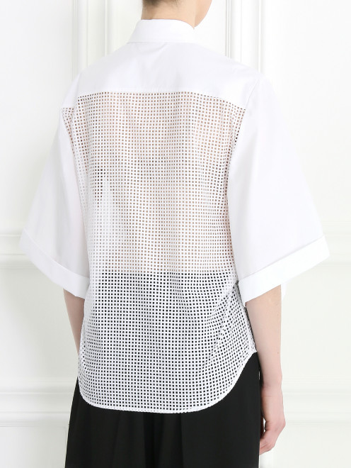 Блуза из хлопка с перфорацией - Модель Верх-Низ1