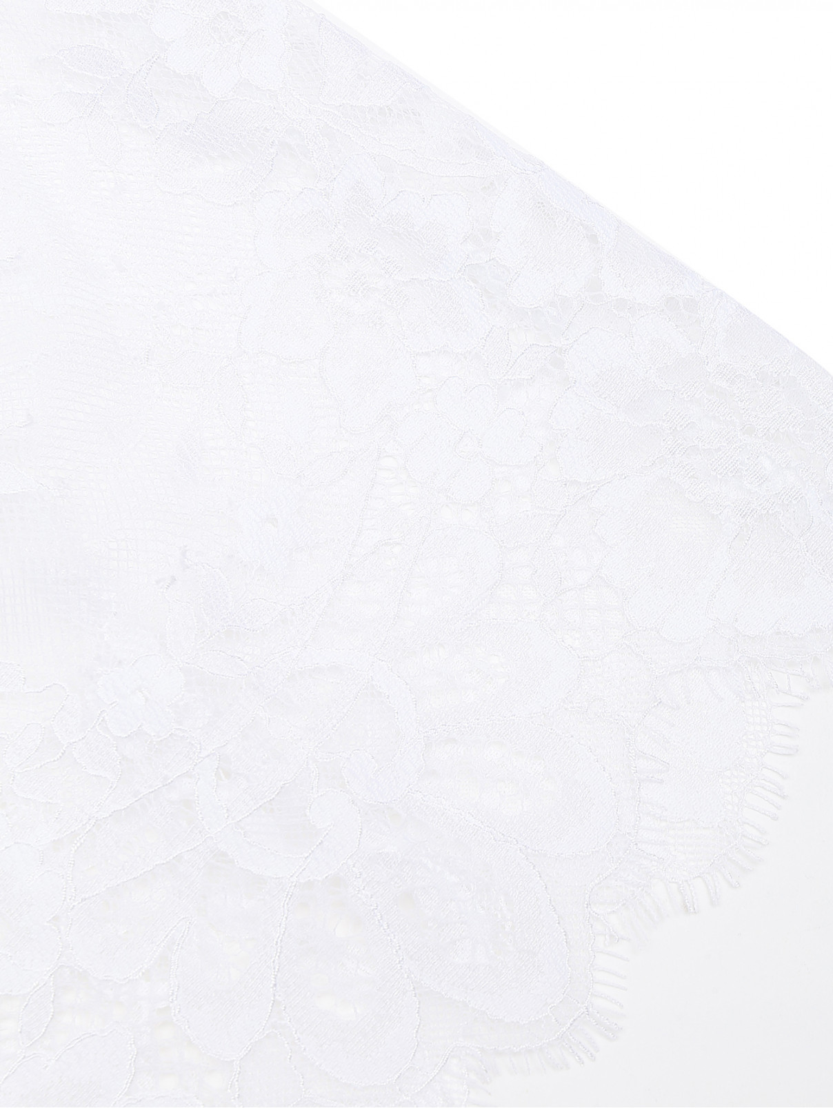 Платье-комбинация из хлопка TWINSET  –  Деталь  – Цвет:  Белый