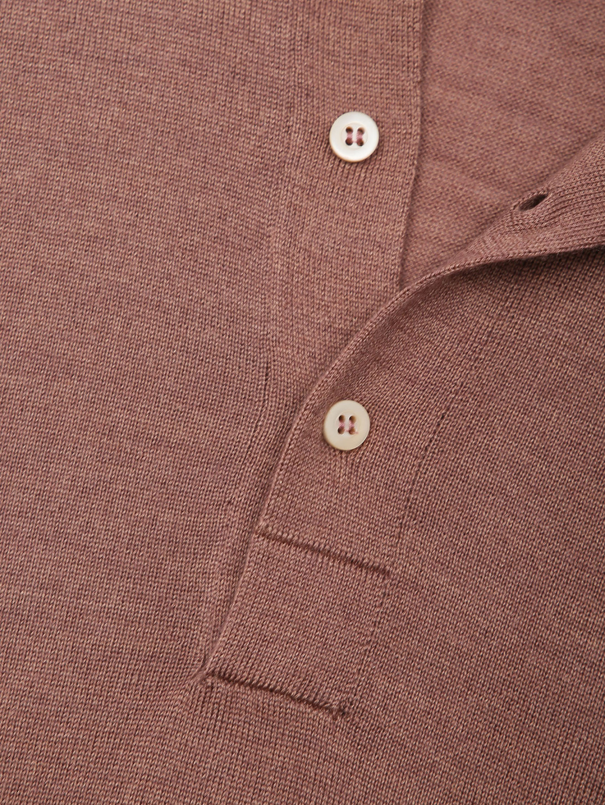 Джемпер из шерсти и шелка с воротом Piacenza Cashmere  –  Деталь  – Цвет:  Коричневый
