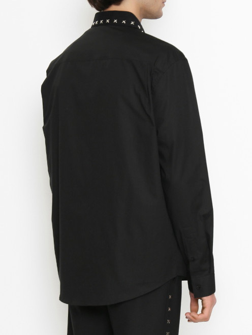 Рубашка из хлопка с декоративной отделкой Versace Collection - МодельВерхНиз1