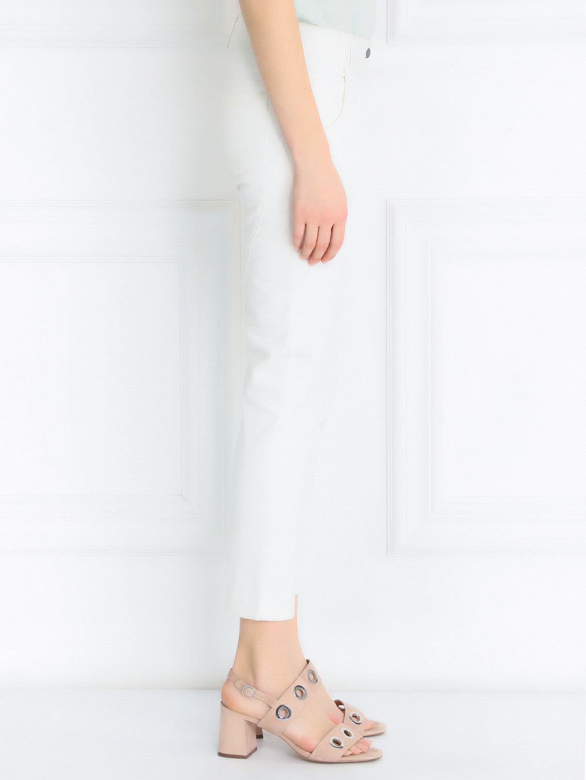 Укороченные джинсы зауженного кроя Yigal Azrouel  –  Модель Верх-Низ2  – Цвет:  Белый