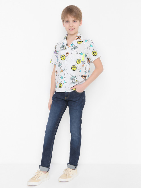 Хлопковая рубашка с коротким рукавом Barrow Kids - МодельОбщийВид