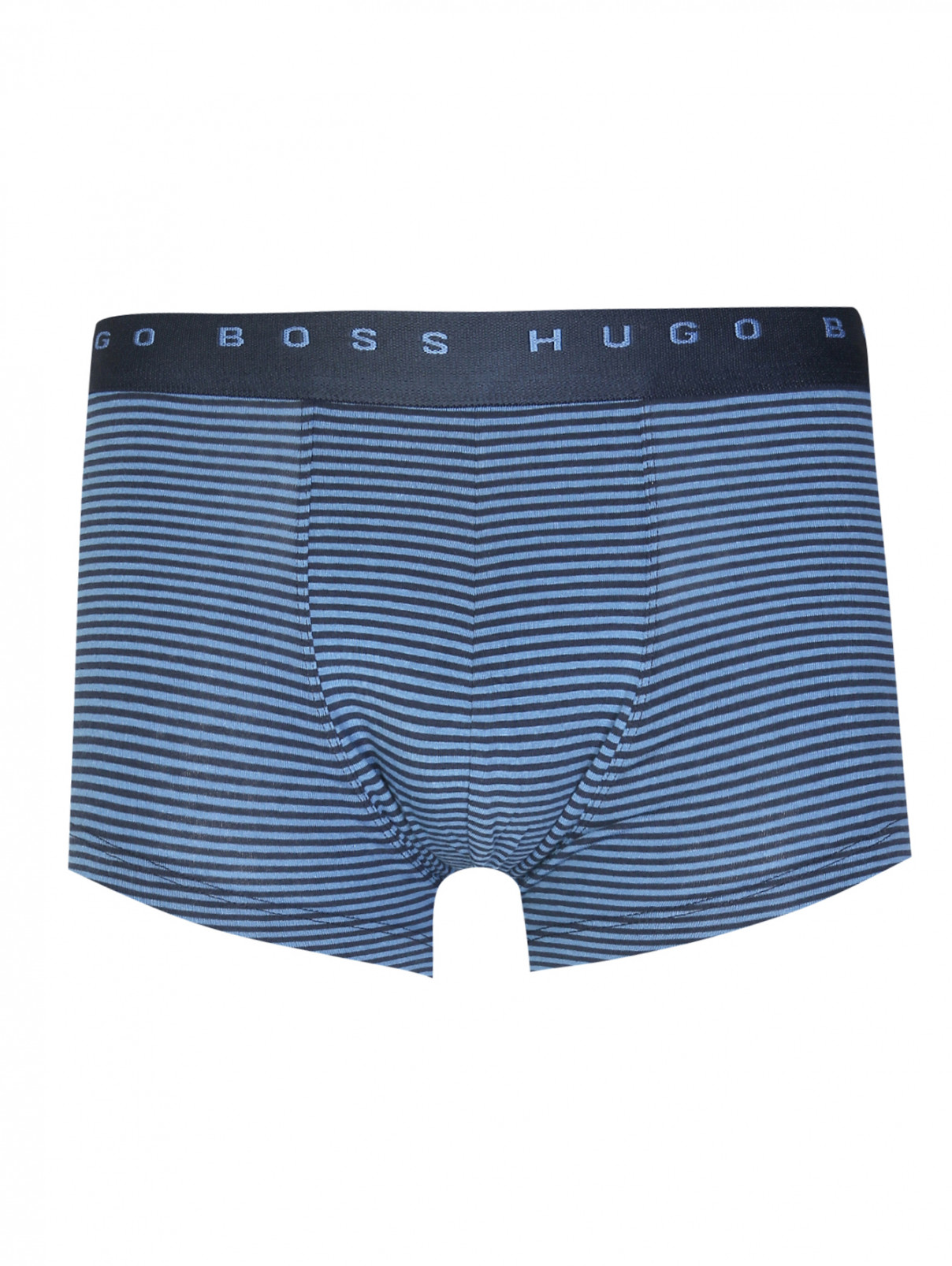 Трусы-боксеры из хлопка с узором "полоска" Hugo Boss  –  Общий вид  – Цвет:  Синий