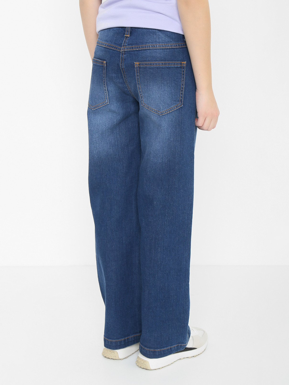 Прямые джинсы с принтом Moschino  –  МодельВерхНиз1  – Цвет:  Синий