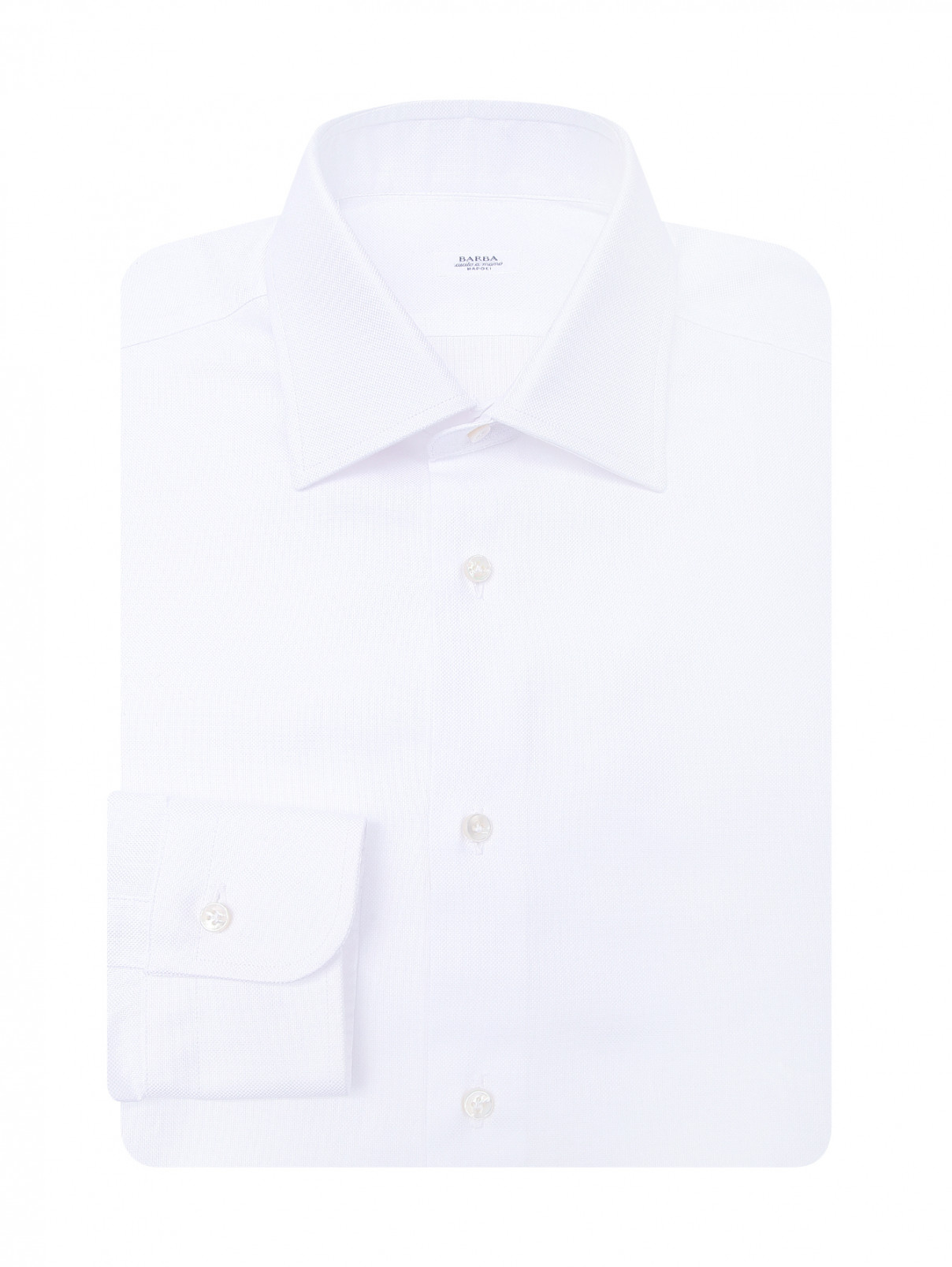 Классическая рубашка из хлопка Barba Napoli  –  Общий вид  – Цвет:  Белый