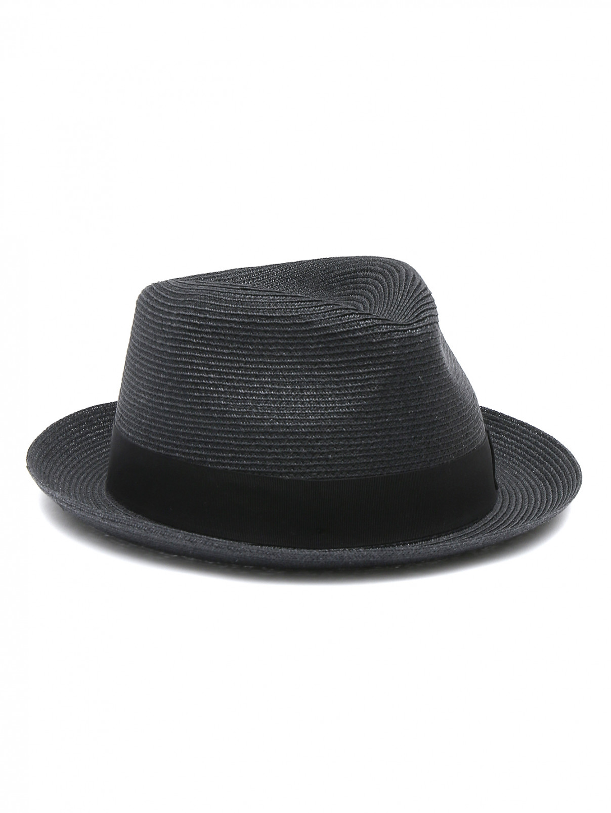 Шляпа из соломы с лентой Borsalino  –  Общий вид  – Цвет:  Черный