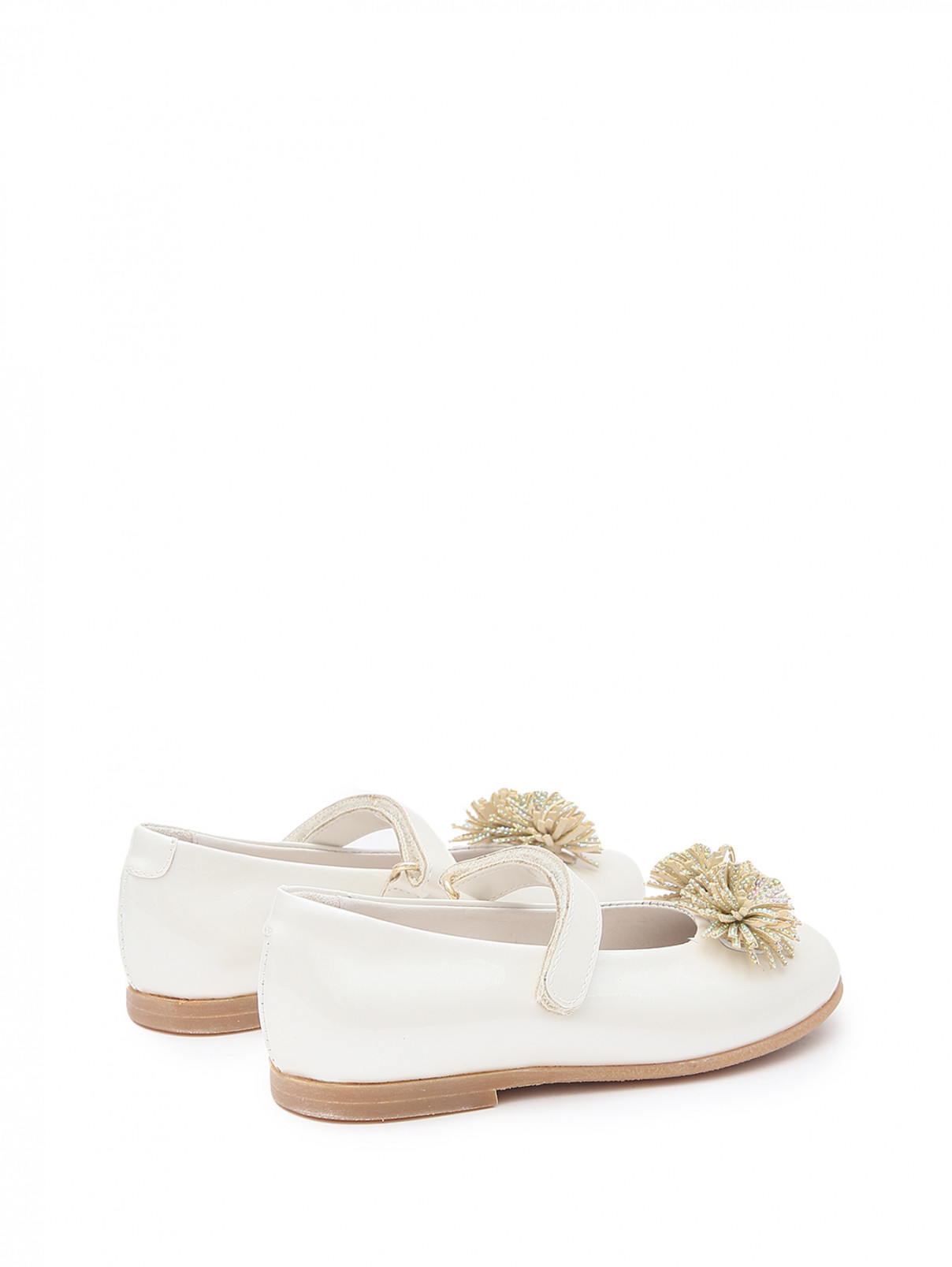 Туфли из лакированной кожи на липучке Zecchino d`Oro  –  Обтравка2  – Цвет:  Белый