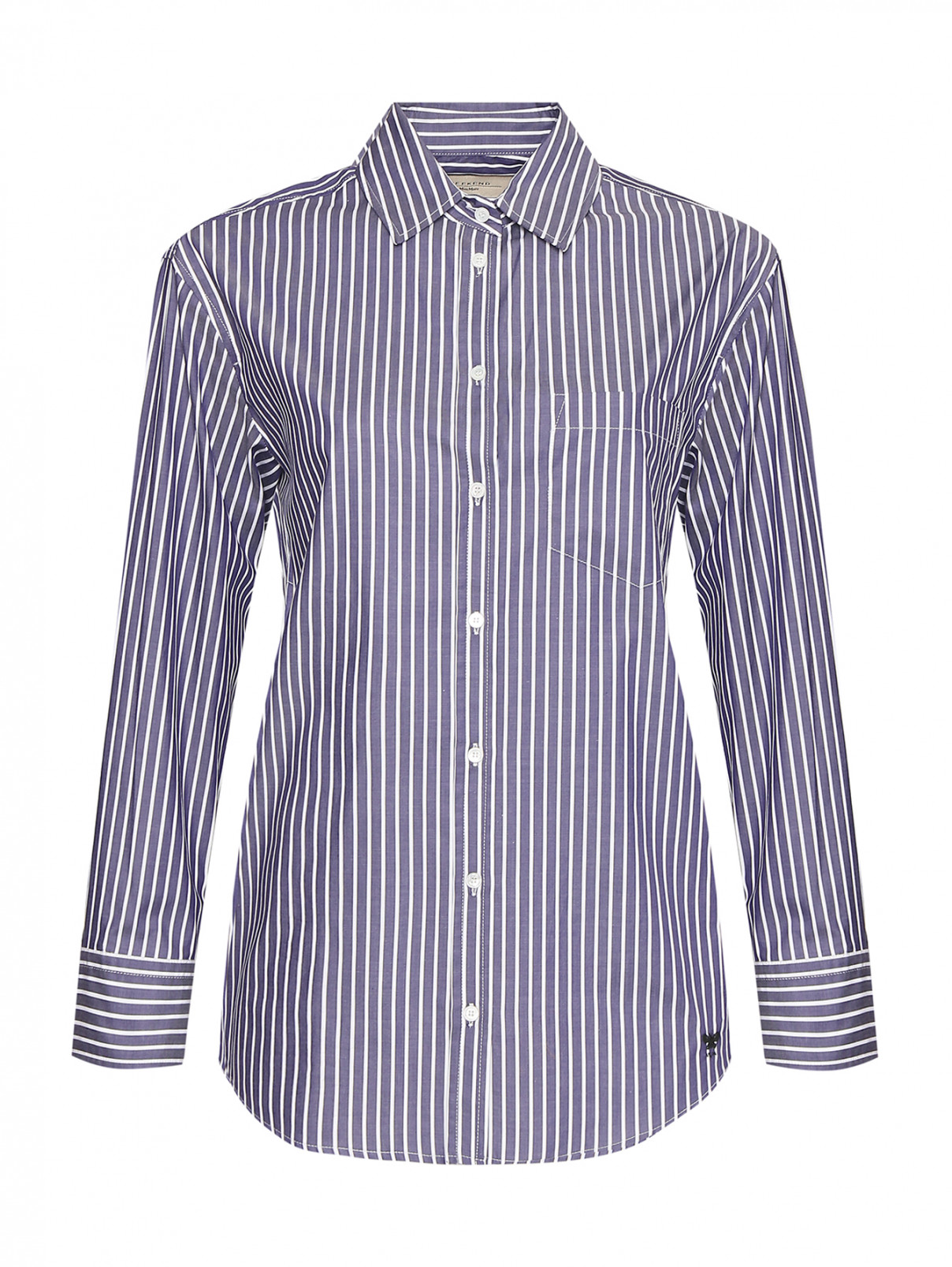 Рубашка из хлопка с накладным карманом Weekend Max Mara  –  Общий вид  – Цвет:  Серый