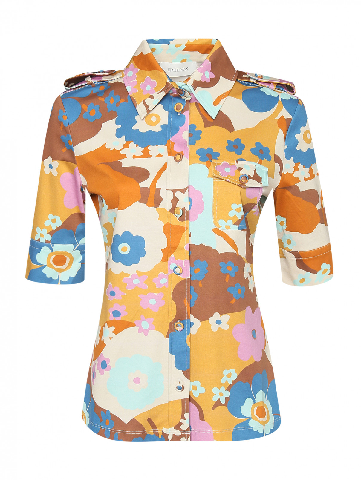 Трикотажная блуза с узором Sportmax  –  Общий вид  – Цвет:  Мультиколор