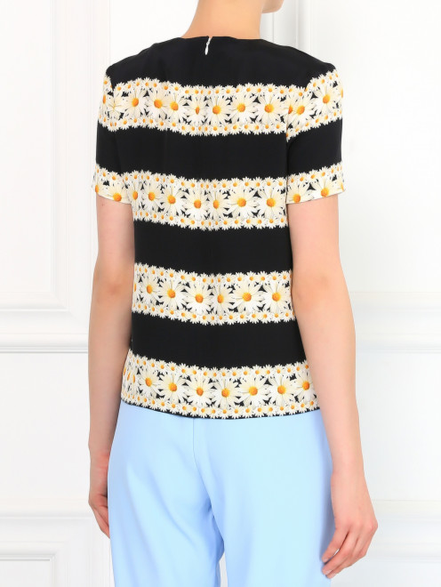 Блуза с цветочным узором из шелка - Модель Верх-Низ1